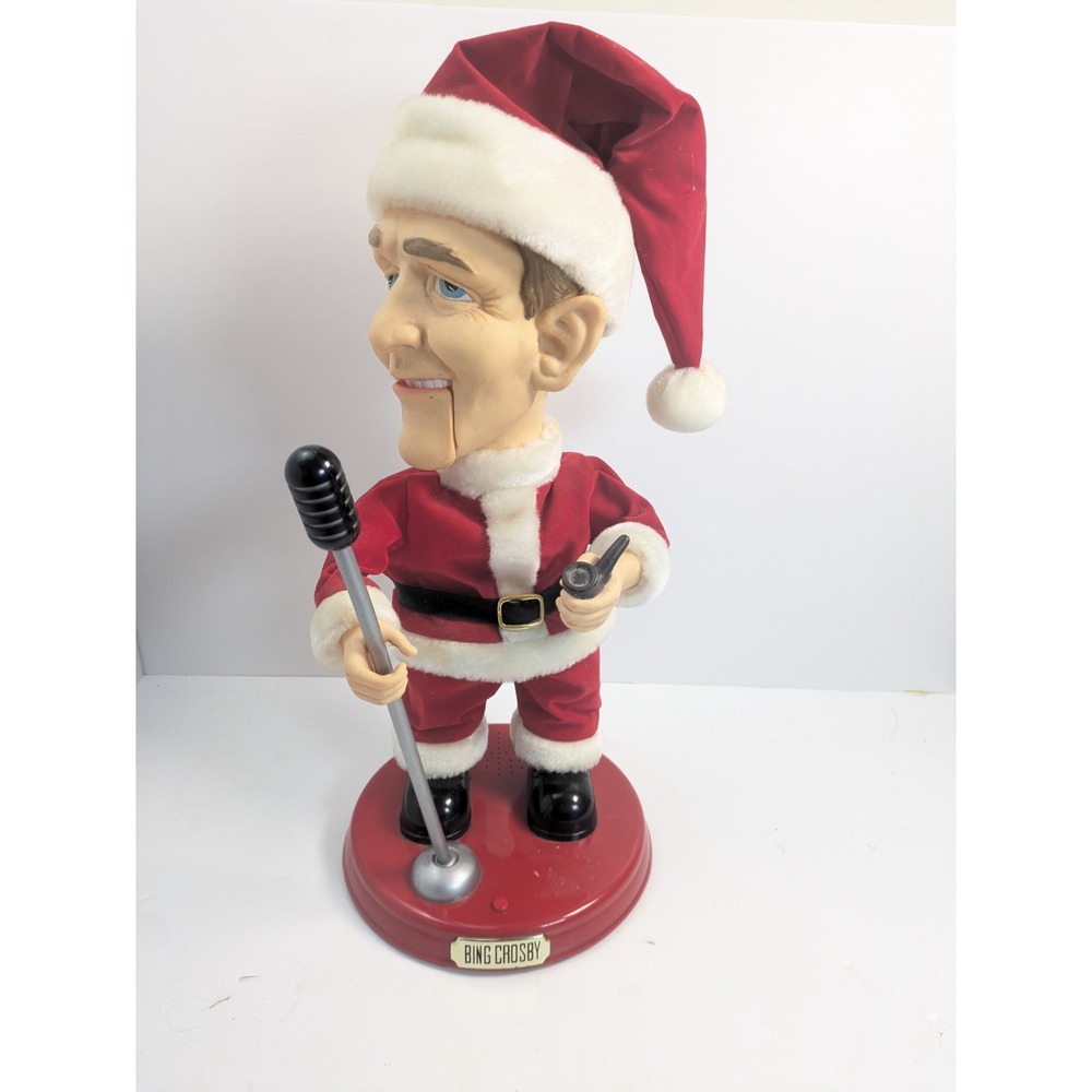 Gemmy Animated Singing Swinging Bing Crosby 19" Santa Doll 2001 - For Parts